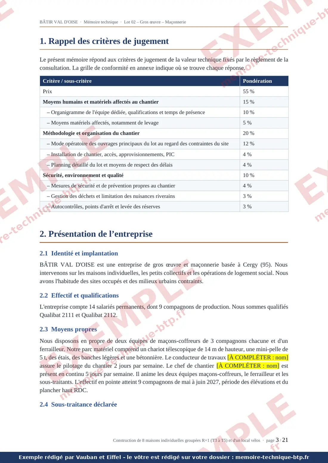 Exemple de mémoire technique, page 3